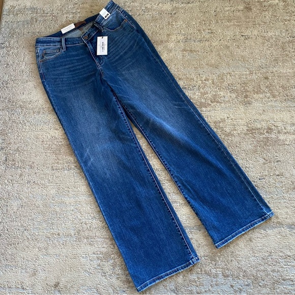 Judy Blue NWT 90s Straight Fit V Front High Rise The Violet Dark Wash Jeans: 13 - Picture 1 of 11